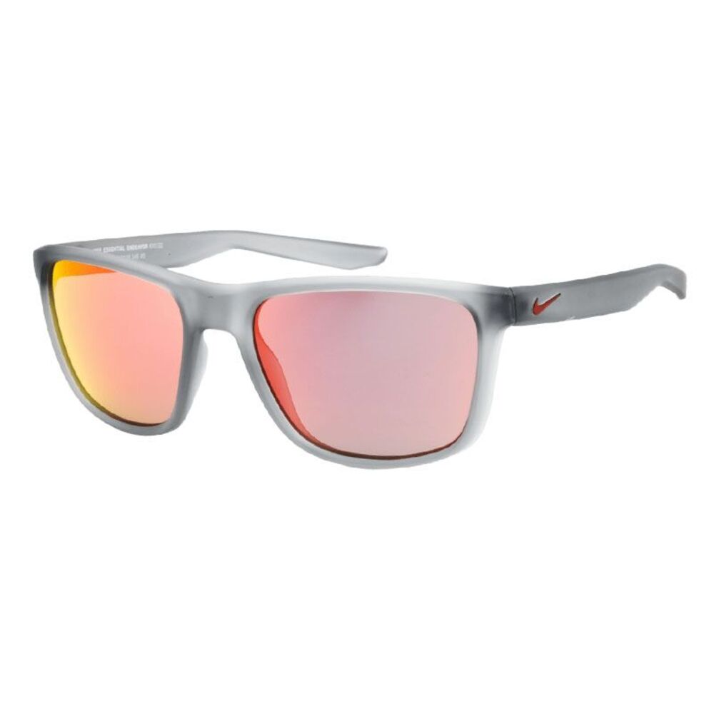 Nike Sunglasses Rectangle Full Rim, Matte Wolf Grey Frame and Grey Mirror Lens